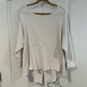 Free People White Amelia Thermal Sweater - Size Medium